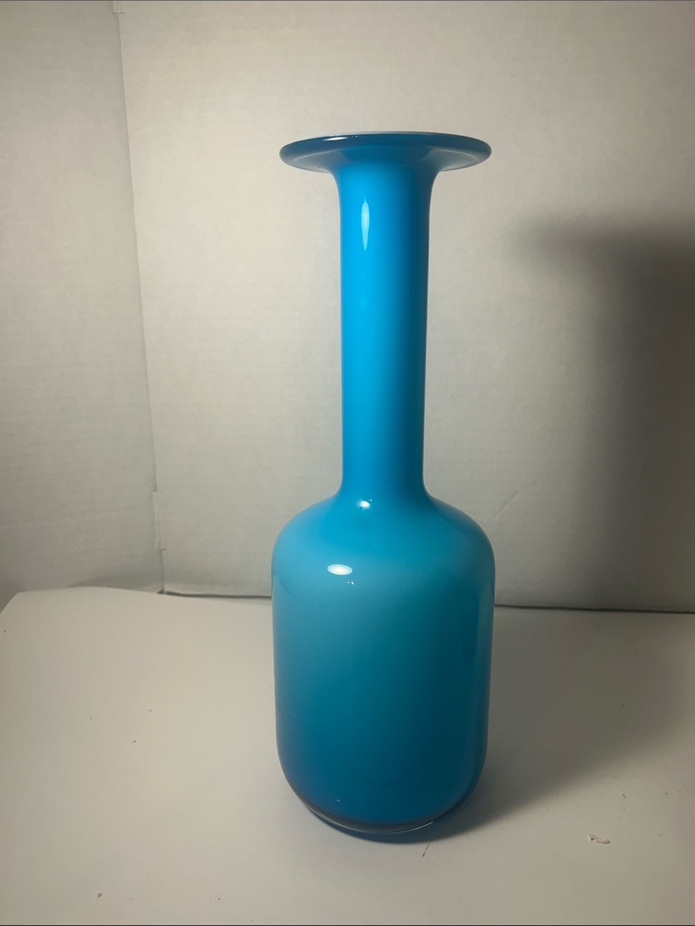Bright Blue Glass Bottle Vase - Home Accents